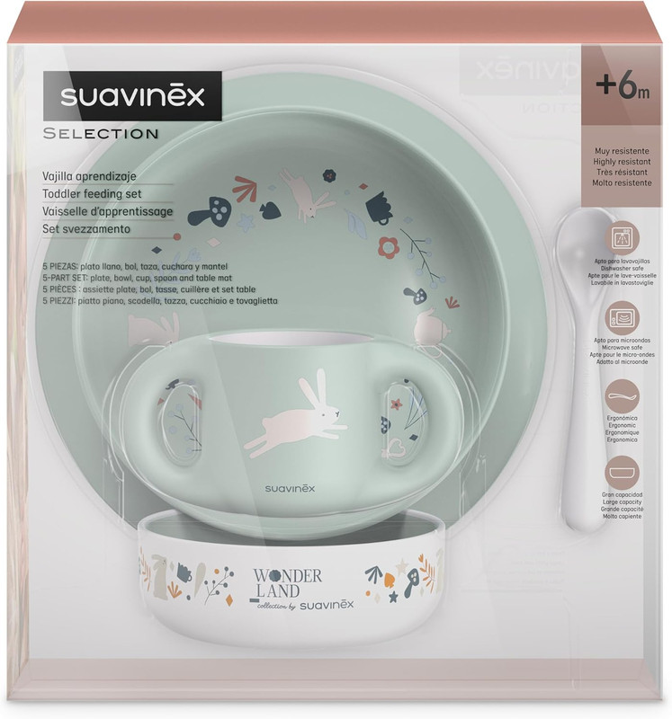 Suavinex, Vajilla Infantil de Aprendizaje para Bebés +6 Meses
